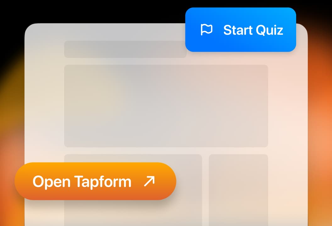 Example screenshot of Tapform JavaScript SDK integration.