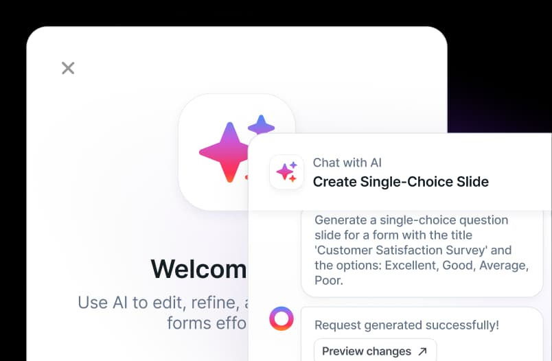 Screenshot of Tapform AI form builder and editor.