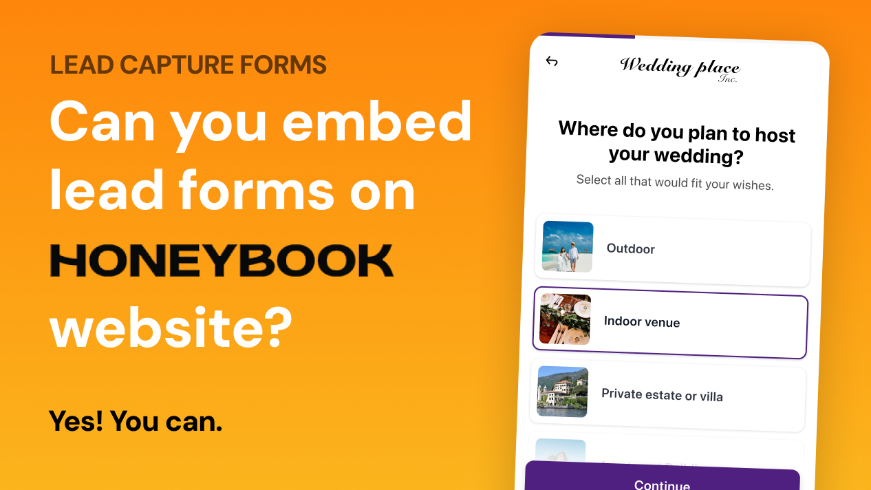 can you embed lead forms on honeybook website