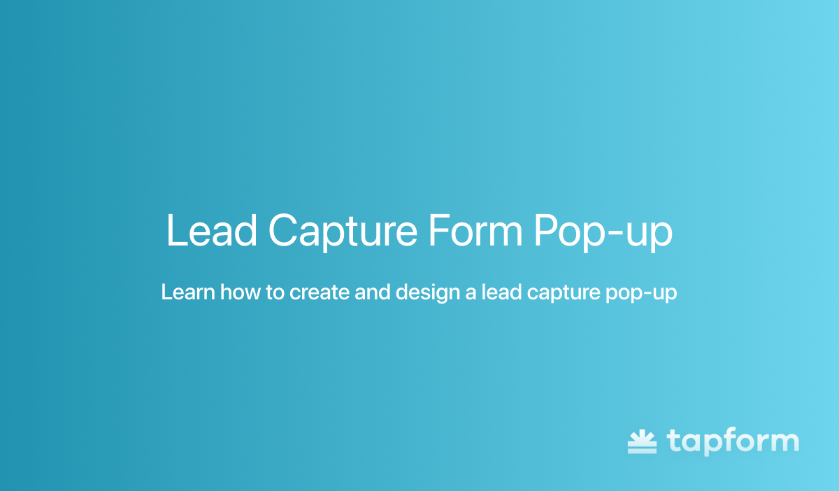 lead capture form popu