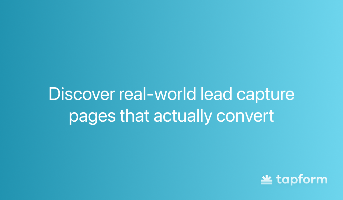 real world lead capture pages examples
